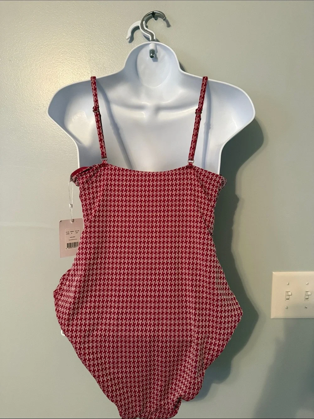Andie Amalfi Merlot Houndstooth One-Piece Swimsuit